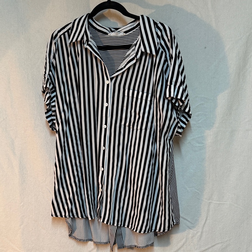 Jane and Delancey Monochrome Striped Blouse